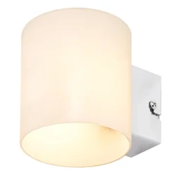 Lindby wandlamp Gerrit, wit, glas, 10 cm hoog, up/down, G9