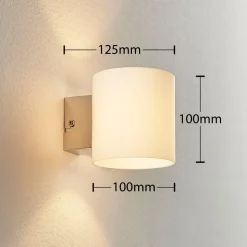 Lindby wandlamp Gerrit, wit, glas, 10 cm hoog, up/down, G9