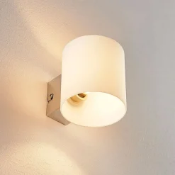 Lindby wandlamp Gerrit, wit, glas, 10 cm hoog, up/down, G9