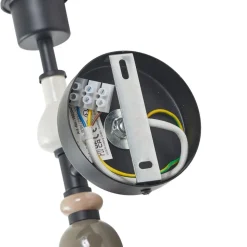 Lindby wandlamp Haldorin, grijs/zwart, textiel, 58 cm