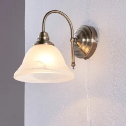 Lindby wandlamp Hanna, 18 m, brons antiek, metaal, glas