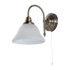 Lindby wandlamp Hanna, 18 m, brons antiek, metaal, glas