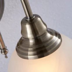 Lindby wandlamp Hanna, 18 m, brons antiek, metaal, glas