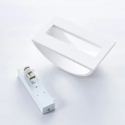 Lindby wandlamp Heiko, 20cm, set van 2, up/down, gips, wit