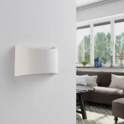 Lindby wandlamp Heiko, set van 3, up/down, gips, wit