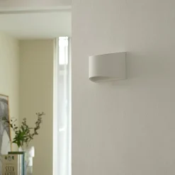 Lindby wandlamp Heiko, up/down, gips, wit, hoogte 12 cm