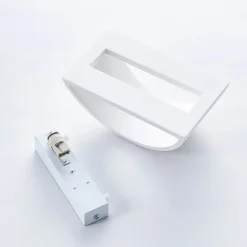 Lindby wandlamp Heiko, up/down, gips, wit, hoogte 12 cm