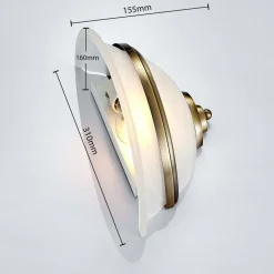 Lindby wandlamp Irimia, 31 cm, oud messing, glas
