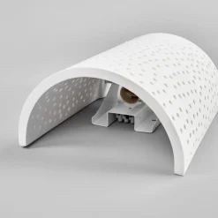 Lindby wandlamp Jiru, hoogte 23 cm, wit, halfrond, gips