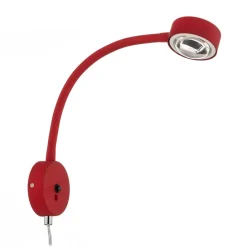 Lindby wandlamp Jyla, rood/wit, lens, 4200K, GX53, flexibele arm