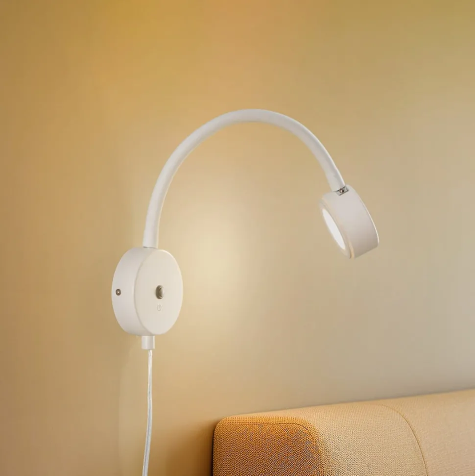 Lindby wandlamp Jyla, wit, 4.000 K, GX53, flexibele arm