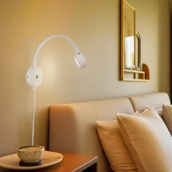 Lindby wandlamp Jyla, wit, 4.000 K, GX53, flexibele arm