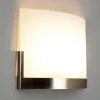 Lindby wandlamp Karla, 35 cm, wit/nikkel, glas, E27