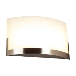 Lindby wandlamp Karla, 35 cm, wit/nikkel, glas, E27