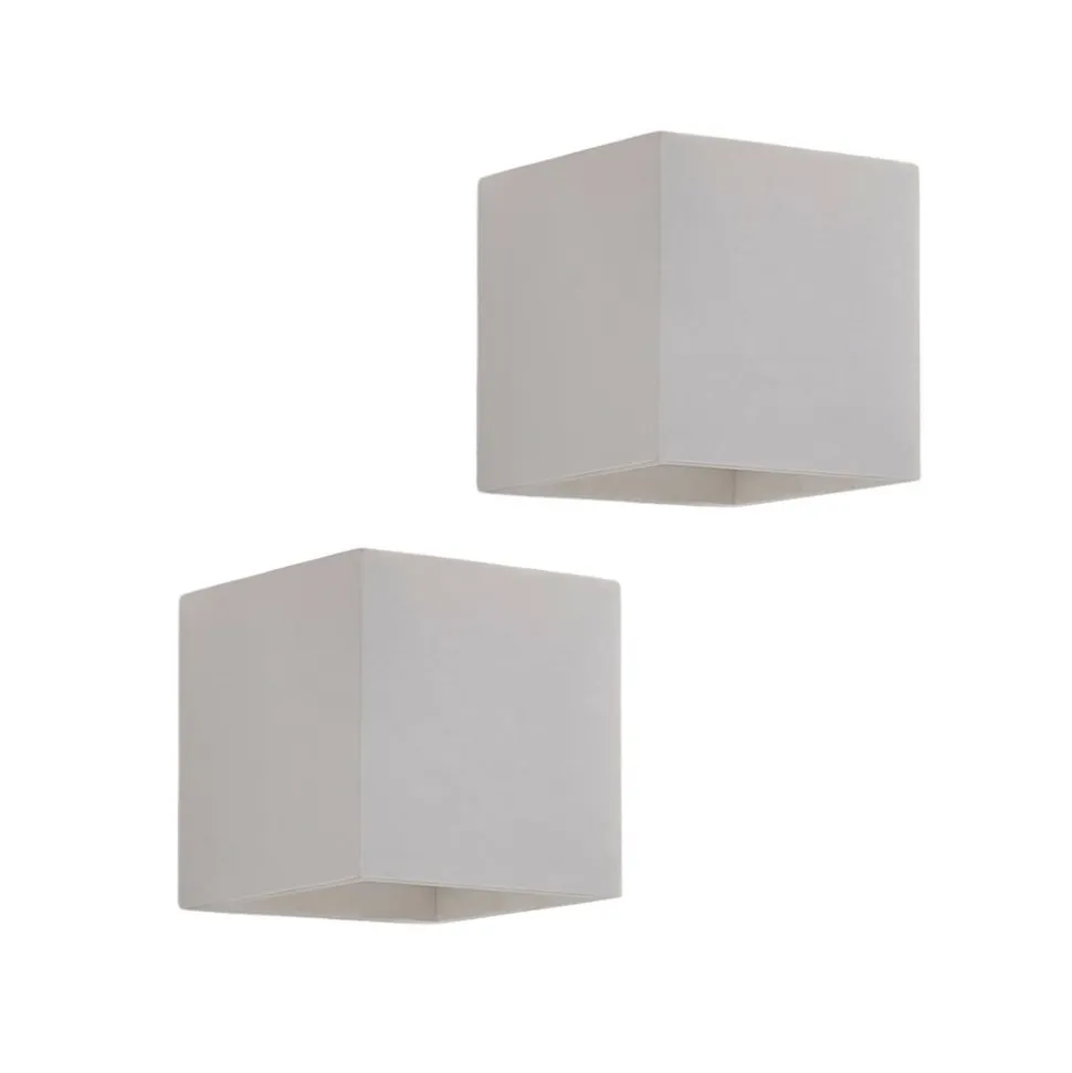 Lindby wandlamp Kay, wit, gips, set van 2