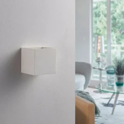 Lindby wandlamp Kay, wit, gips, set van 2