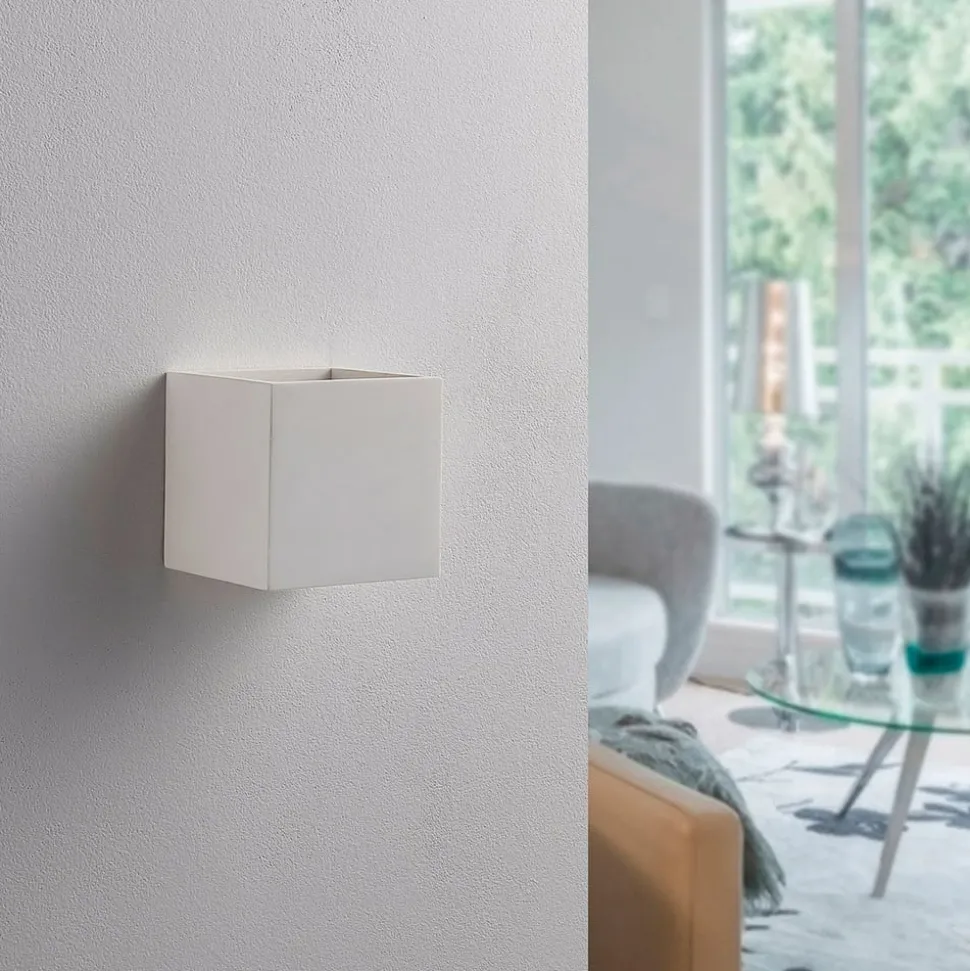 Lindby wandlamp Kay, wit, gips, set van 2