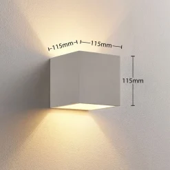 Lindby wandlamp Kay, wit, gips, set van 2