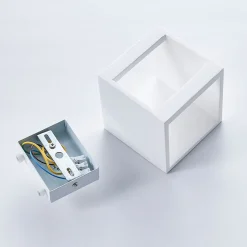 Lindby wandlamp Kay, wit, gips, set van 2