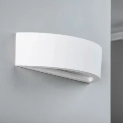 Lindby wandlamp Konstantin, breedte 30 cm, wit, gips, E14