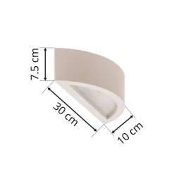 Lindby wandlamp Konstantin, breedte 30 cm, wit, gips, E14