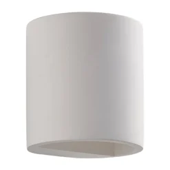 Lindby wandlamp Krista, wit, gips, omhoog/omlaag, overschilderbaar, G9