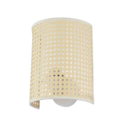 Lindby wandlamp Lautaro, bamboe, 25 cm hoog, E27