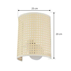 Lindby wandlamp Lautaro, bamboe, 25 cm hoog, E27