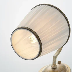 Lindby wandlamp Lumiel, crème/messing, textiel, 27cm