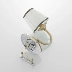 Lindby wandlamp Lumiel, crème/messing, textiel, 27cm