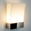 Lindby wandlamp Malthe, hoogte 27 cm, chroom, glas, metaal