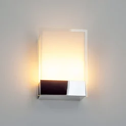 Lindby wandlamp Malthe, hoogte 27 cm, chroom, glas, metaal