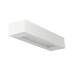 Lindby wandlamp Matteo, wit, gips, 36 cm, E14, overschilderbaar