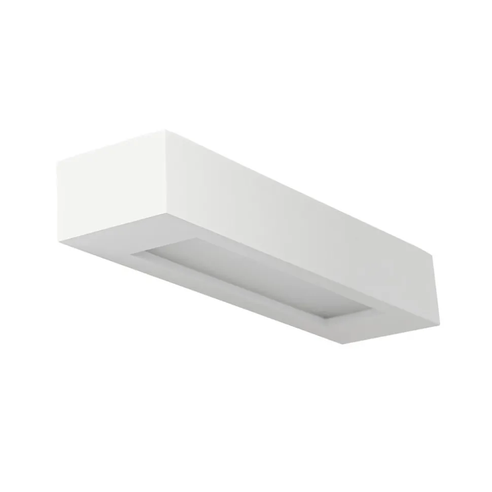 Lindby wandlamp Matteo, wit, gips, 36 cm, E14, overschilderbaar