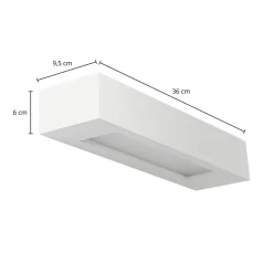 Lindby wandlamp Matteo, wit, gips, 36 cm, E14, overschilderbaar