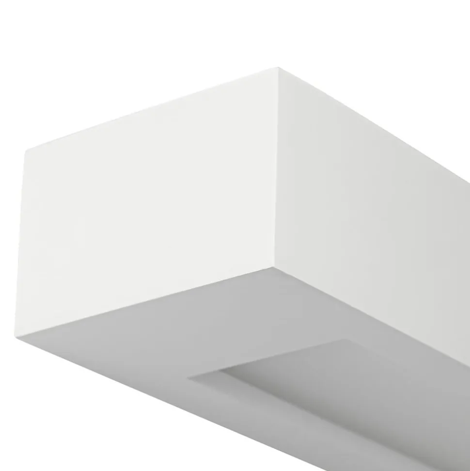 Lindby wandlamp Matteo, wit, gips, 36 cm, E14, overschilderbaar