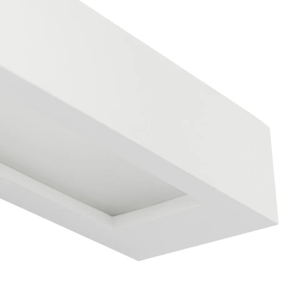 Lindby wandlamp Matteo, wit, gips, 36 cm, E14, overschilderbaar