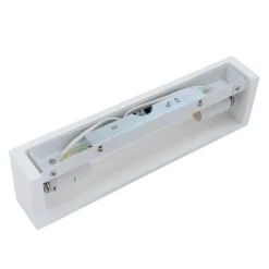 Lindby wandlamp Matteo, wit, gips, 36 cm, E14, overschilderbaar