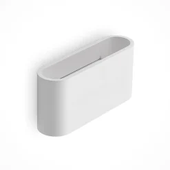 Lindby wandlamp Mavora, afgerond, 25 cm, wit, gips, G9