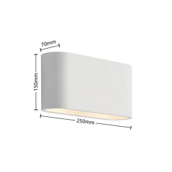 Lindby wandlamp Mavora, afgerond, 25 cm, wit, gips, G9