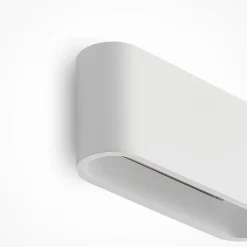 Lindby wandlamp Mavora, afgerond, 25 cm, wit, gips, G9