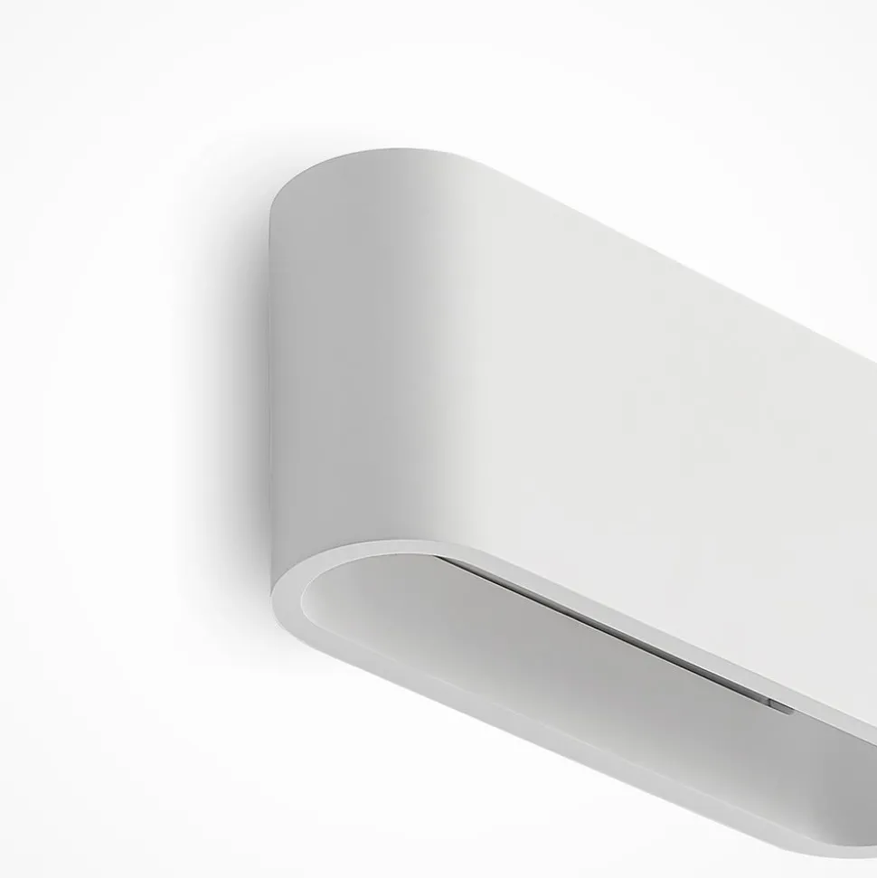 Lindby wandlamp Mavora, afgerond, 25 cm, wit, gips, G9