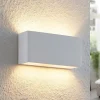 Lindby wandlamp Mavora, hoekig, 25 cm, wit, gips, G9