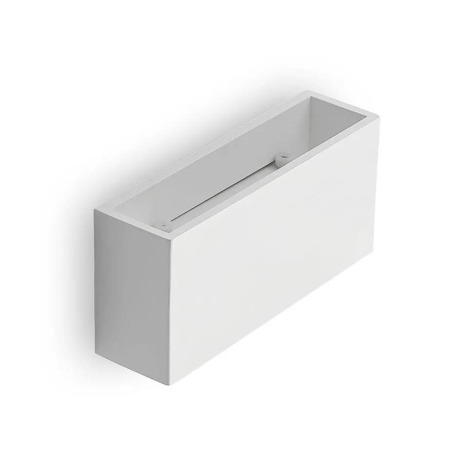 Lindby wandlamp Mavora, hoekig, 25 cm, wit, gips, G9