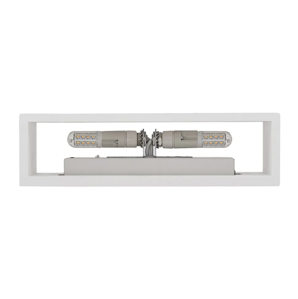 Lindby wandlamp Mavora, hoekig, 25 cm, wit, gips, G9