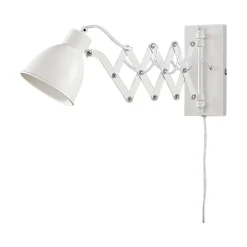 Lindby wandlamp Merle, hoogte 22 cm, wit, uitschuifbaar