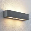 Lindby wandlamp Nellie, grijs, beton, 35,3 cm breed