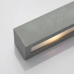 Lindby wandlamp Nellie, grijs, beton, 35,3 cm breed