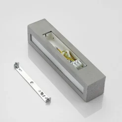 Lindby wandlamp Nellie, grijs, beton, 35,3 cm breed