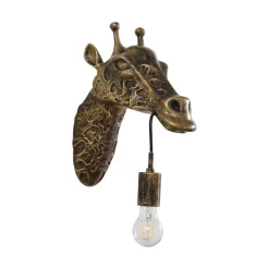 Lindby wandlamp Nirvathia, 35 cm, giraffe, messingkleurig
